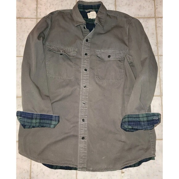 L.L. Bean Hurricane Shirt Flannel Lined Button Up Mens LRGE TALL Jacket 298206 - Picture 11 of 16